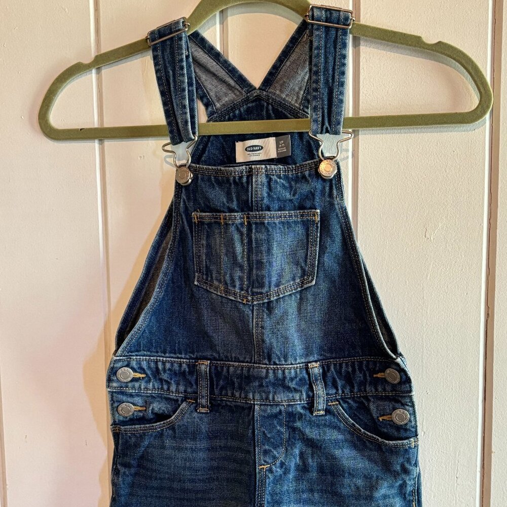 Girls Old Navy Jean Short Overalls, Size 6/7